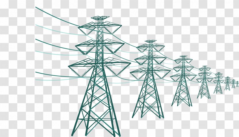 Electricity Transmission Tower High Voltage Utility Pole - Substation Wires Transparent PNG