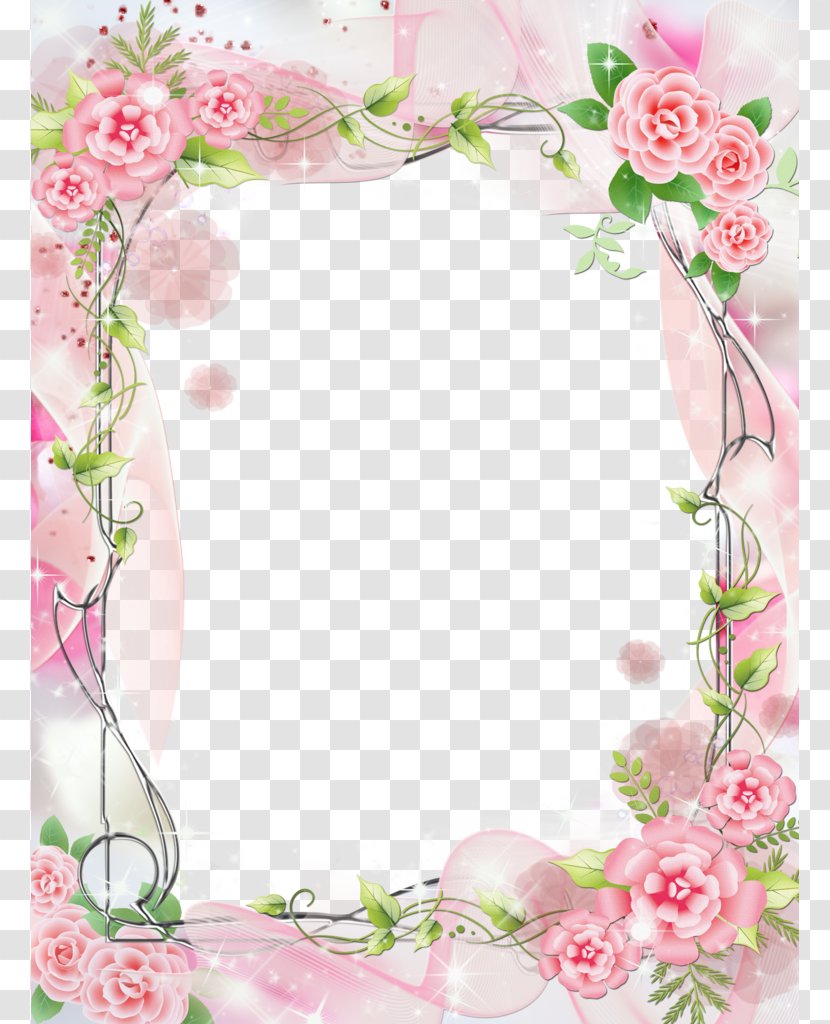 Park City - Floral Design - Romantic Pink Frame Transparent PNG