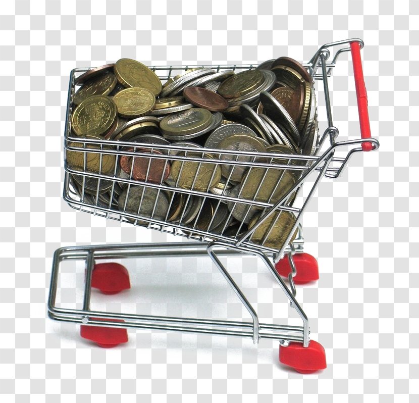 Money Expense Investment Saving Bank - Asset - Shopping Cart Full Of Coins Transparent PNG