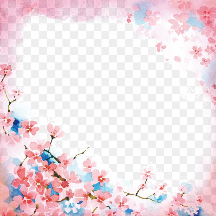 Cherry Blossom Watercolor Painting - Heart - Blossoms Transparent PNG