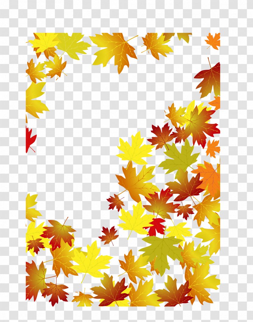 Download Icon - Border - Yellow Leaf Frame Transparent PNG