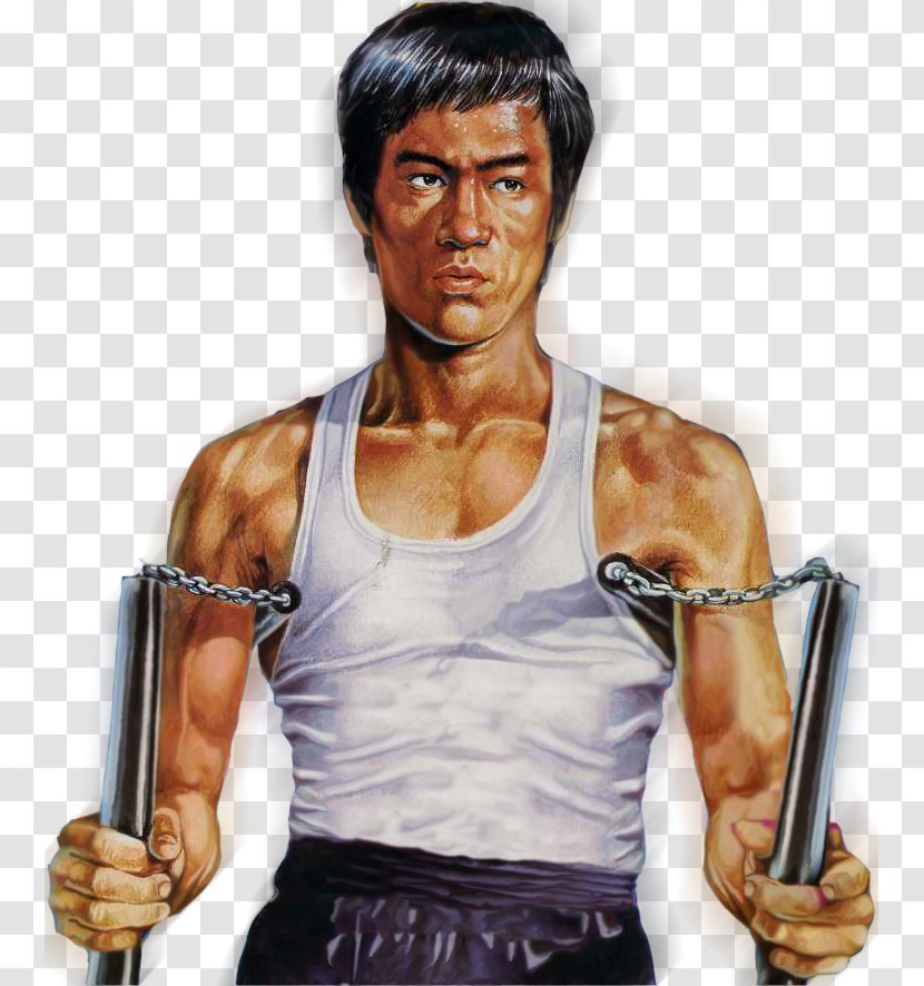Dragon: The Bruce Lee Story Nunchaku Chinese Martial Arts Wing Chun - Cartoon - Ink Painting Style Tai Chi Transparent PNG