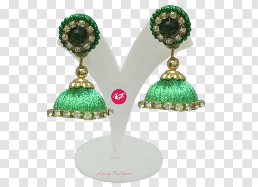 Silk Thread Earring Yarn Emerald Transparent PNG