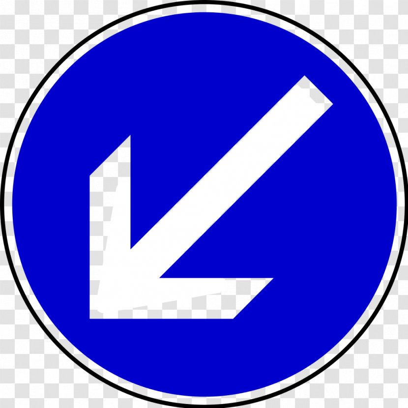 Direction, Position, Or Indication Sign Traffic Mandatory Warning - Blue - Arrow Transparent PNG