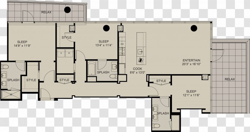 Floor Plan House Bedroom Apartment - Studio Transparent PNG
