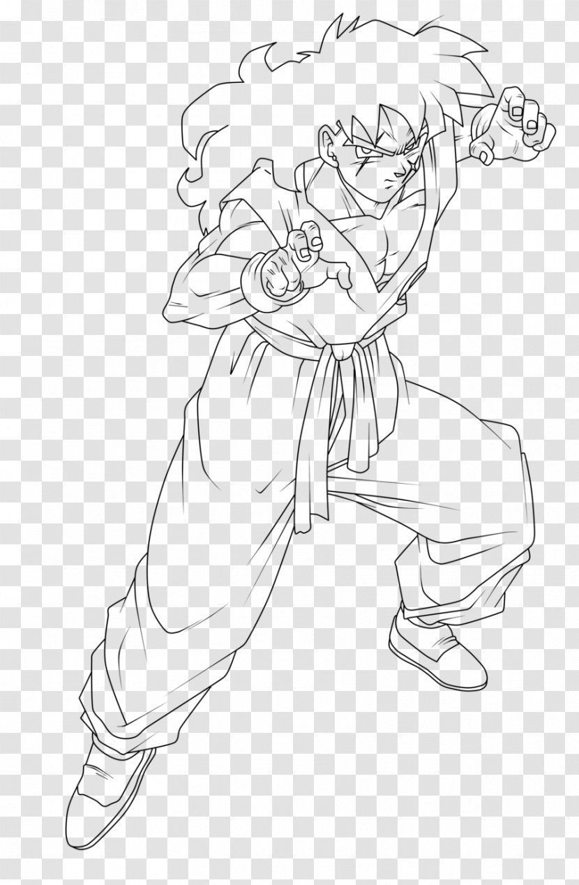 Yamcha Goku Drawing Line Art Fan - Frame Transparent PNG
