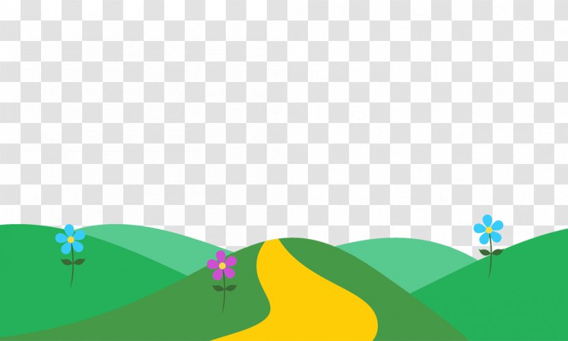 Spring In The Hills Desktop Wallpaper Product Design Cartoon Clip Art - Ecoregion - Yellow Brick Road Sclance Transparent PNG