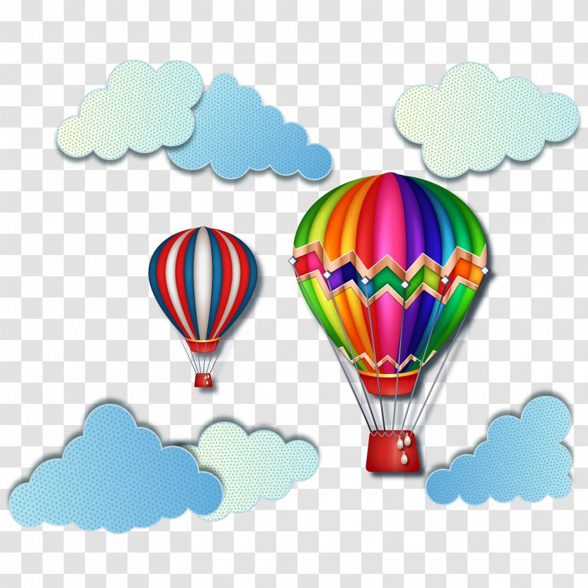 Hot Air Balloon Toy - Heart - Color Design Vector Material Transparent PNG