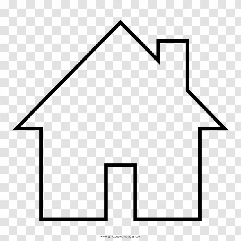 Drawing House Line Art Coloring Book Black And White Transparent PNG