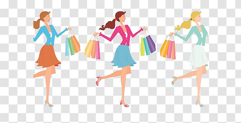 Fashion Online Shopping Clip Art - Cartoon - Double Eleven Woman Transparent PNG