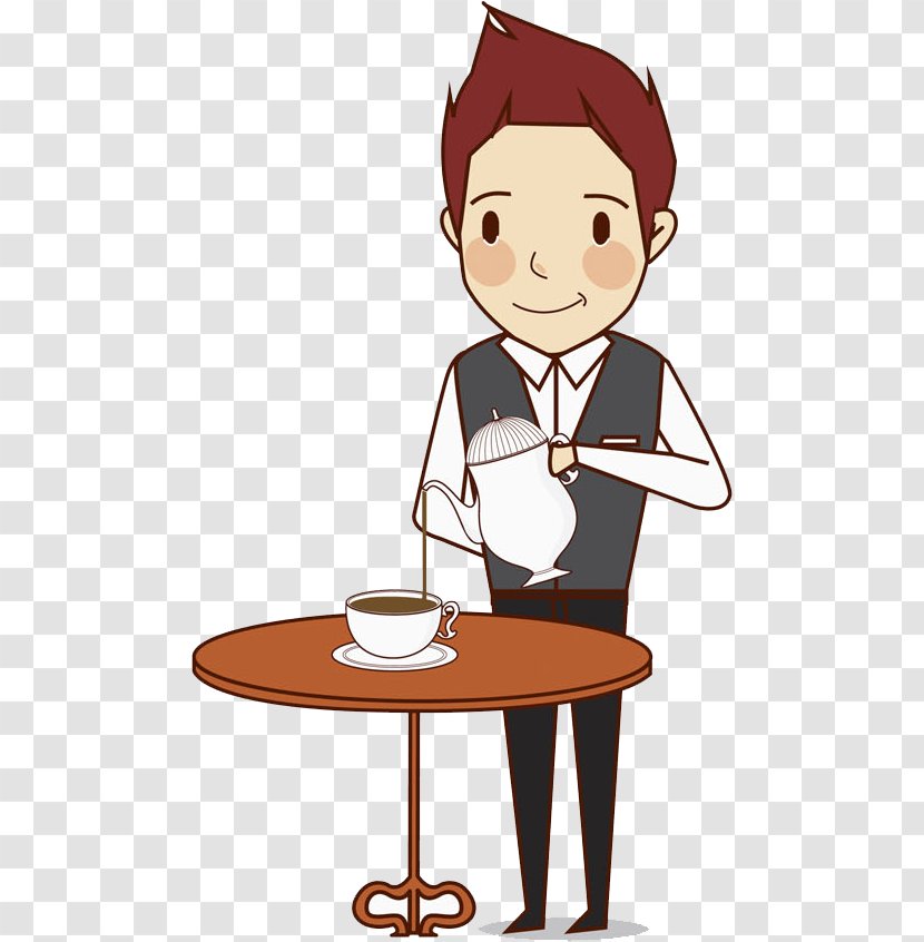 Watercolor Painting - Art - The Man Who Pours Coffee Transparent PNG