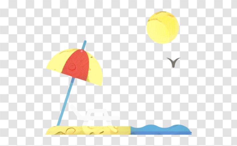 Beach Cartoon - Yellow Umbrella Transparent PNG