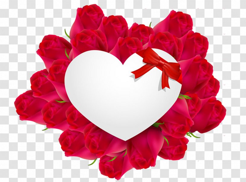 Garden Roses Heart Valentines Day - Floral Design - Red Rose Transparent PNG