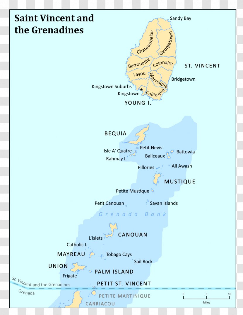 Geography Of Saint Vincent And The Grenadines Lucia Parish Grenada - Map - Island Transparent PNG