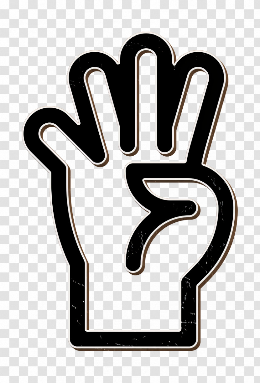 Hand Icon Hand Gestures Icon Four Icon Transparent PNG