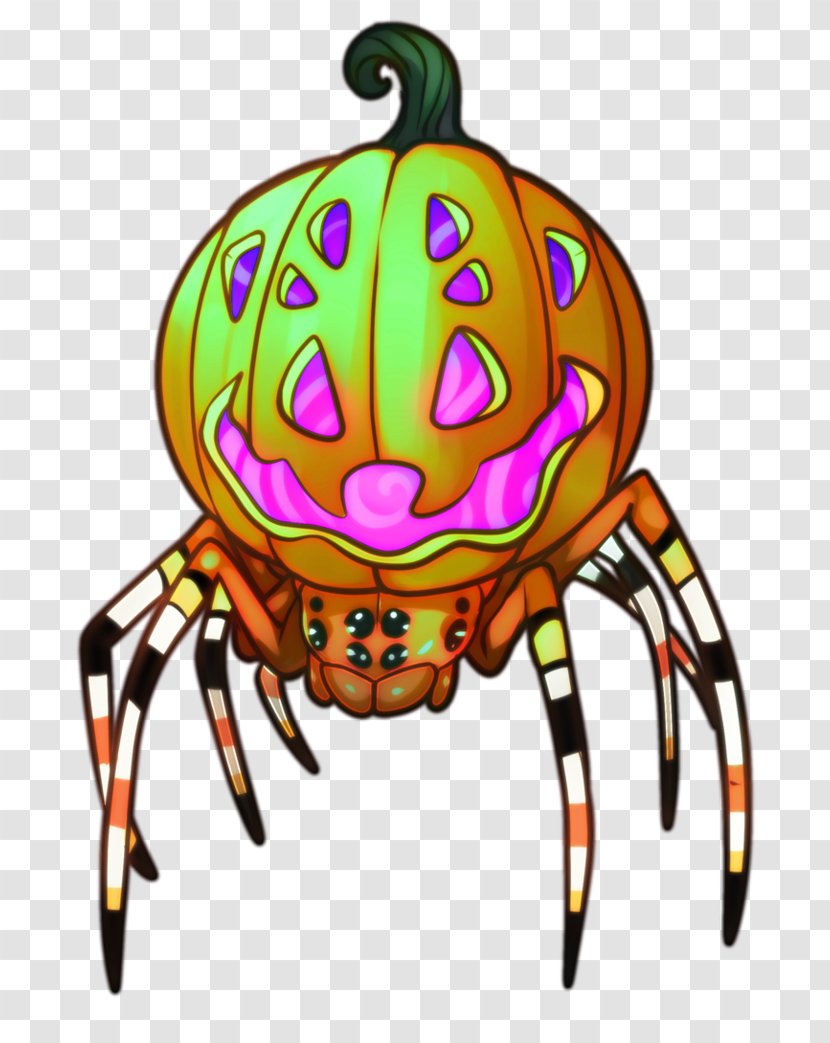 Spider Clip Art Decapods Pumpkin Marbled Orb-weaver - Invertebrate - Bites On Humans Transparent PNG