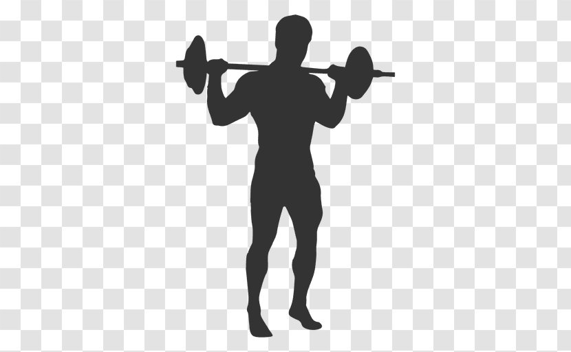 Silhouette Training - Black And White - Bodybuilder Transparent PNG
