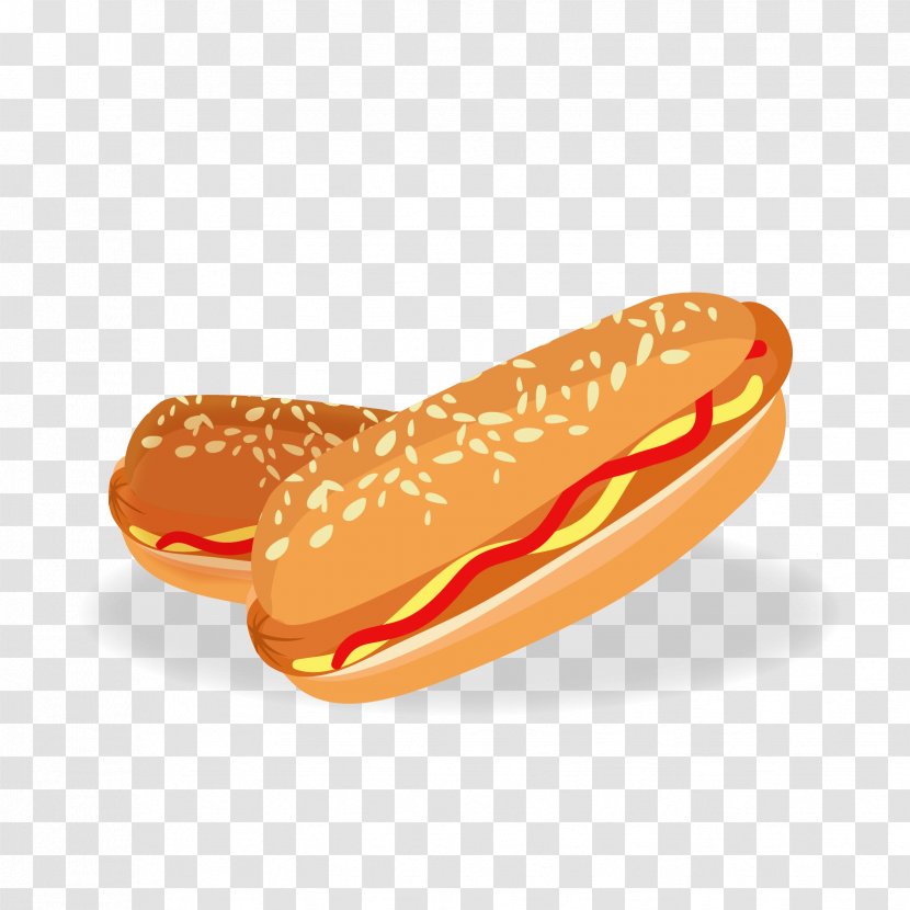 Hot Dog Sausage Fast Food - Vector Bread Transparent PNG