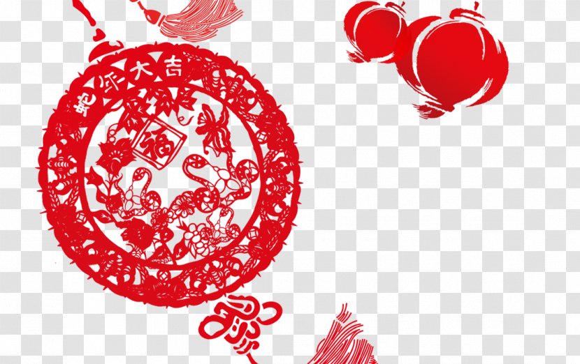 Papercutting Chinese New Year Paper Cutting - Lunar - Paper-cut Style Picture Transparent PNG