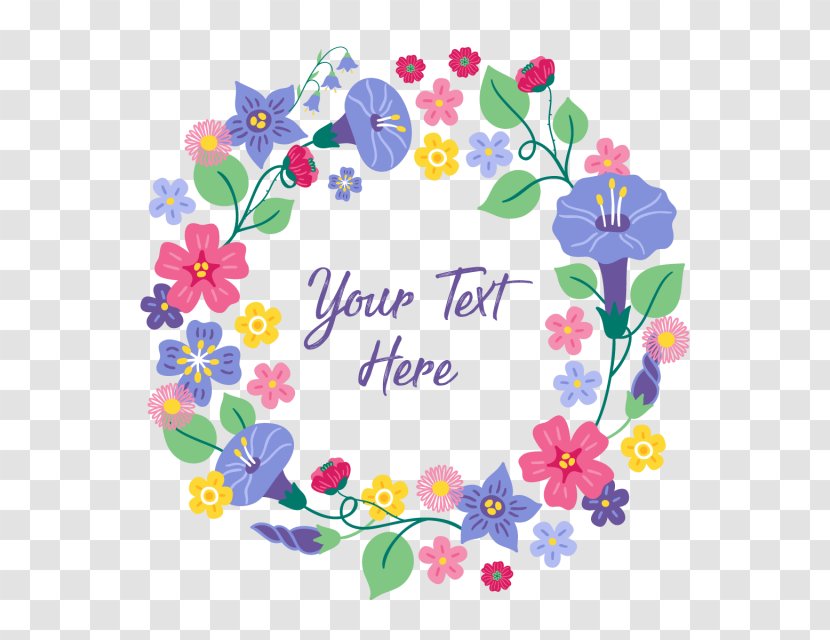 Floral Design Wreath Flower Illustration Text - Flora Transparent PNG