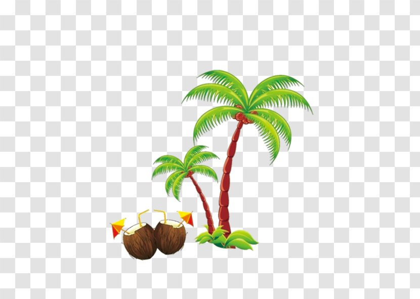 Beach Holiday Clip Art - Summer Vacation - Coconut Tree Transparent PNG