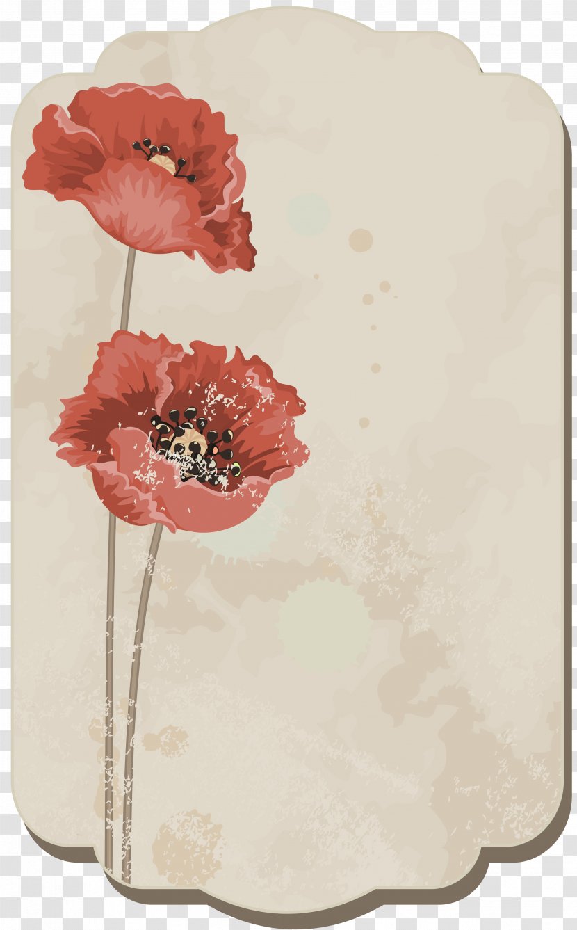 Bookmark Idea Askartelu - Floral Design - Vintage Card Transparent PNG