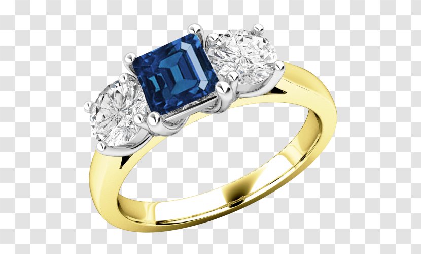 Sapphire Wedding Ring Engagement Moissanite - Diamond Transparent PNG