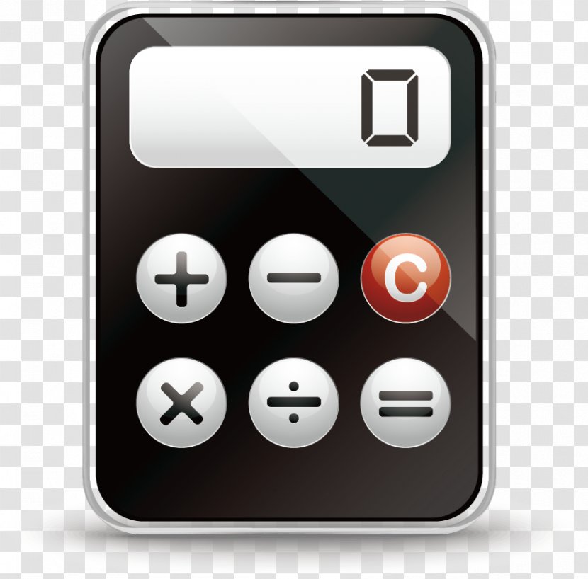 Icon Design - Office Supplies - Black Calculator Transparent PNG