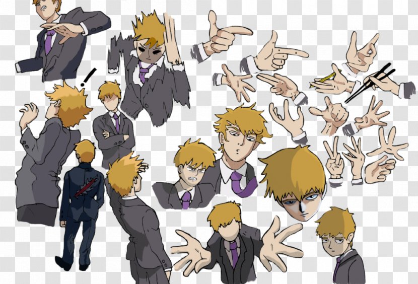 Drawing Mob Psycho 100 And Reigen - Silhouette Transparent PNG