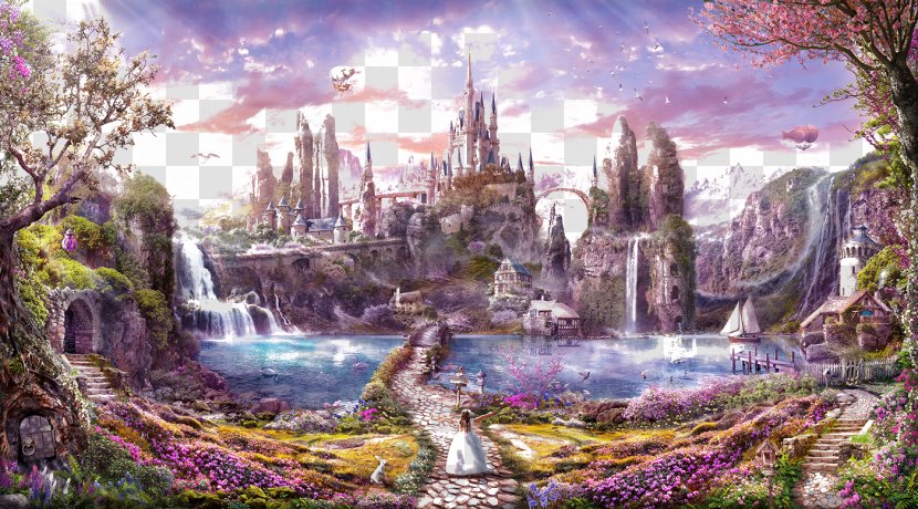 Cartoon Wallpaper Water Resources Fantasy Castle Background