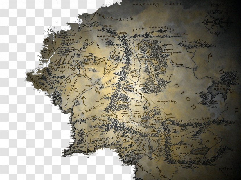 The Lord Of Rings Hobbit A Map Middle-earth - Old English Maps Transparent PNG