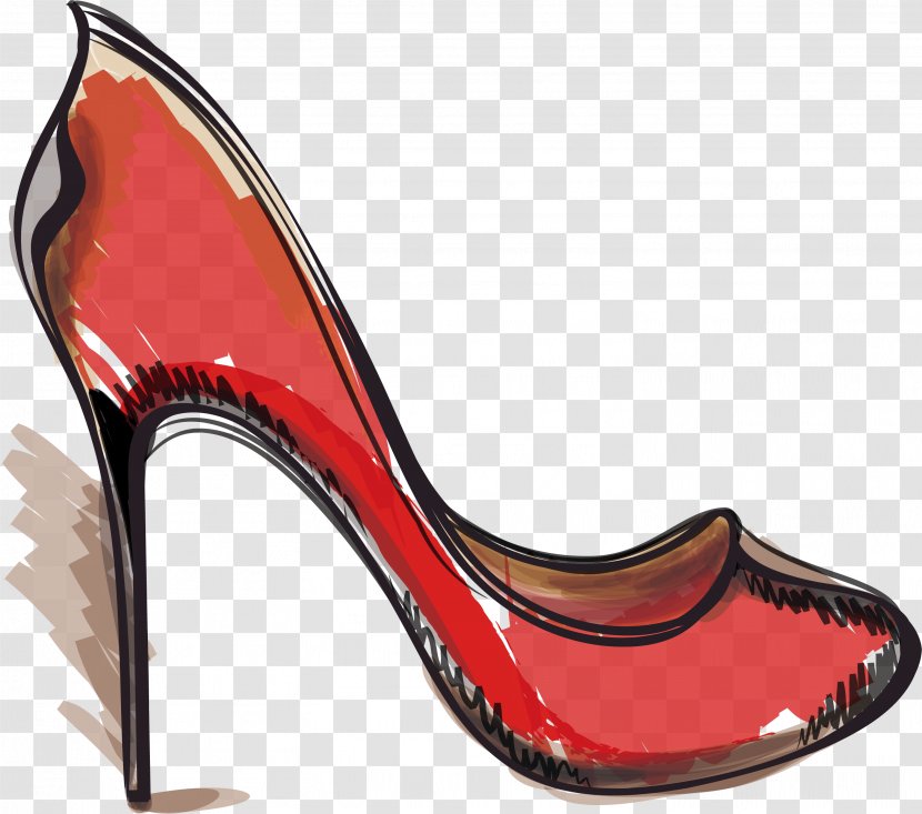 High-heeled Footwear Red Absatz Shoe - Hand-painted High Heels Transparent PNG