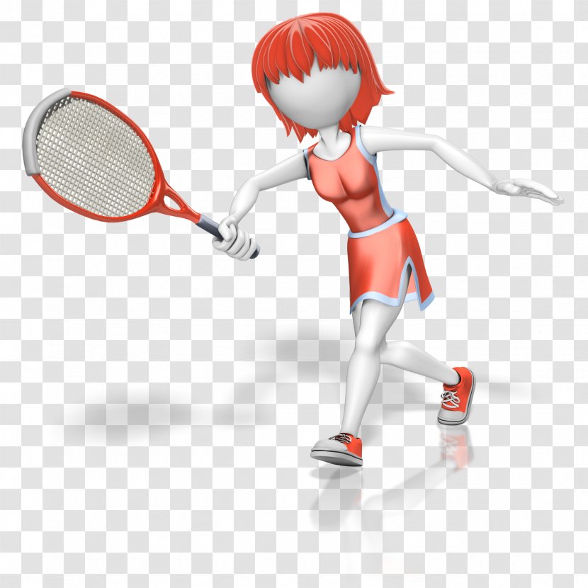 Tennis Sport Female Racket Clip Art - Cartoon Badminton Transparent PNG