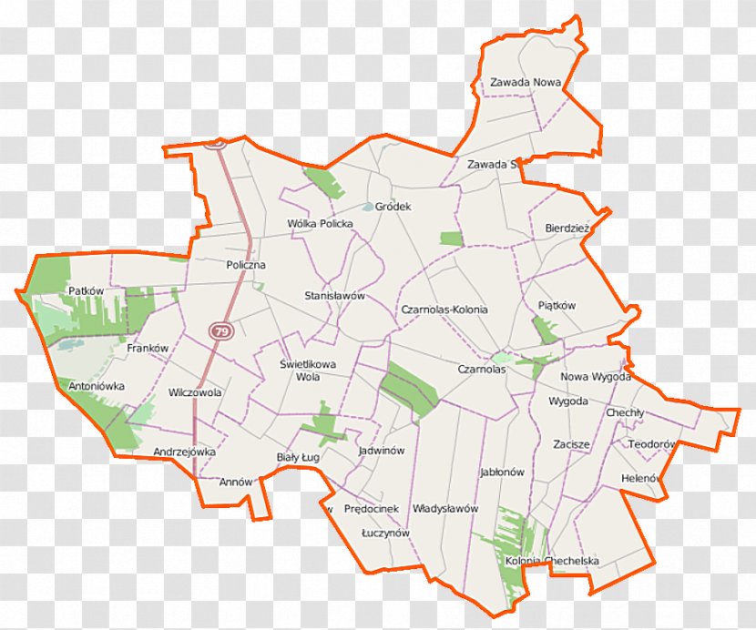 Helenów Czarnolas Franków Gródek, Zwoleń County Policzna, Masovian Voivodeship - Openstreetmap - Map Transparent PNG