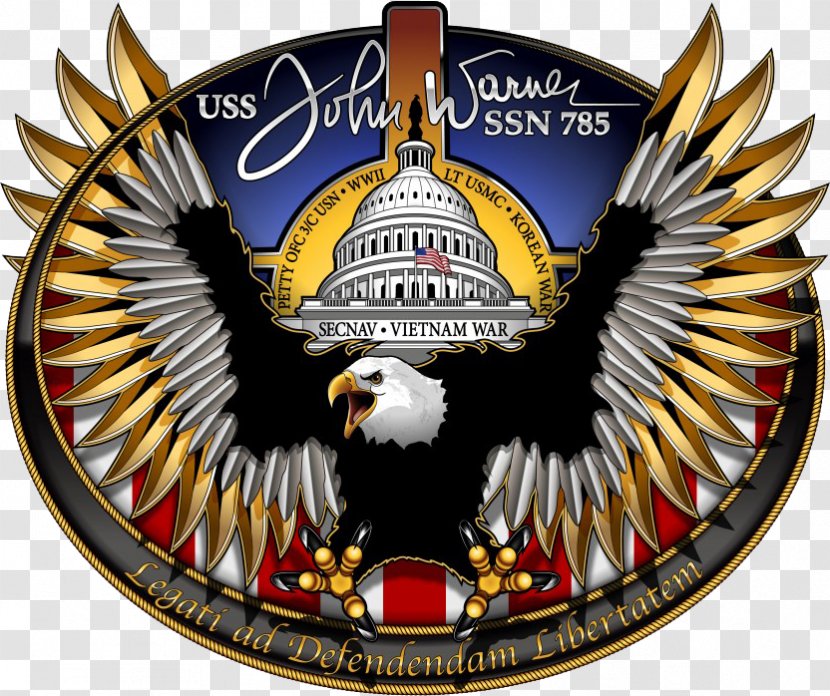 USS John Warner (SSN-785) Virginia-class Submarine Washington (SSN-787) Attack - Badge - United States Senate Transparent PNG