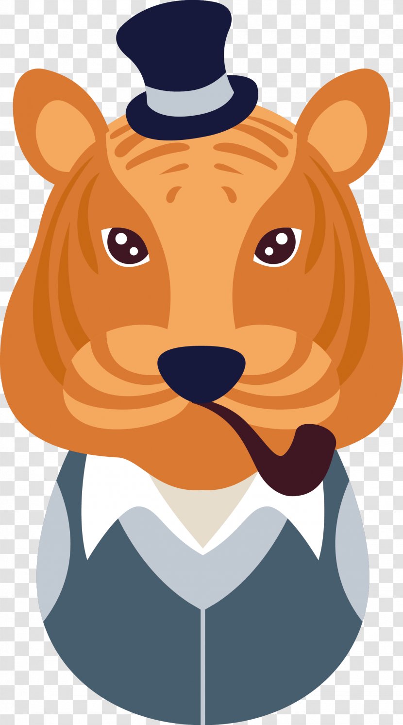 Tiger Whiskers Dog Illustration - Cartoon - Creative Puppy Vector Transparent PNG
