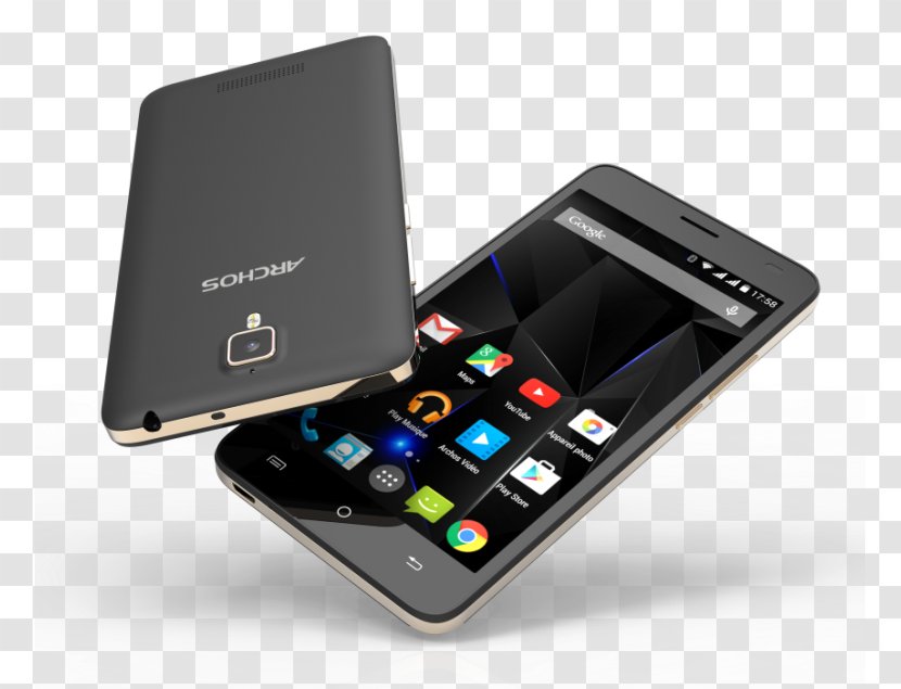 ARCHOS 50D Oxygen Black/Gold Mobile Phone Smartphone Archos GamePad Telephone - Portable Communications Device Transparent PNG