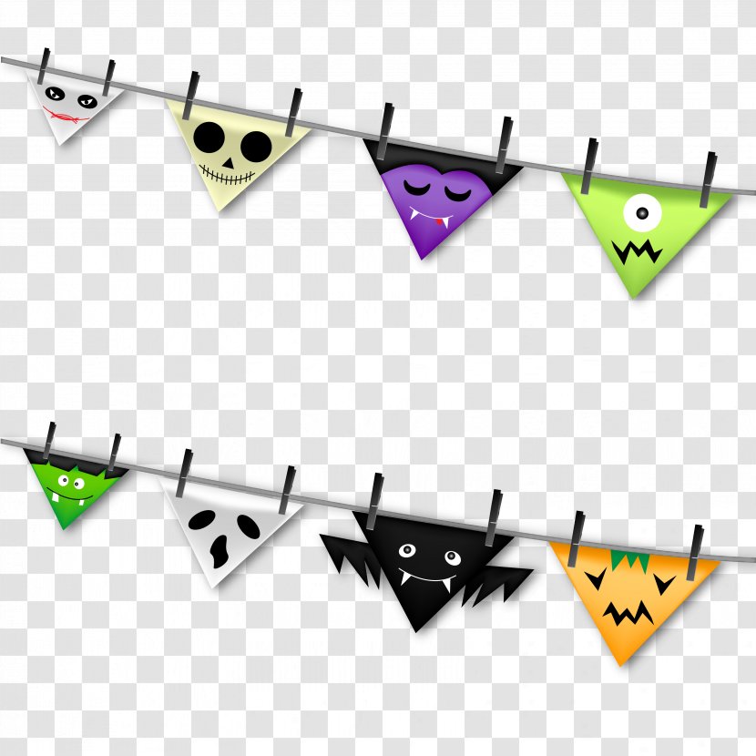 Halloween Costume Bunting Textile Paper - Party - Flags Transparent PNG