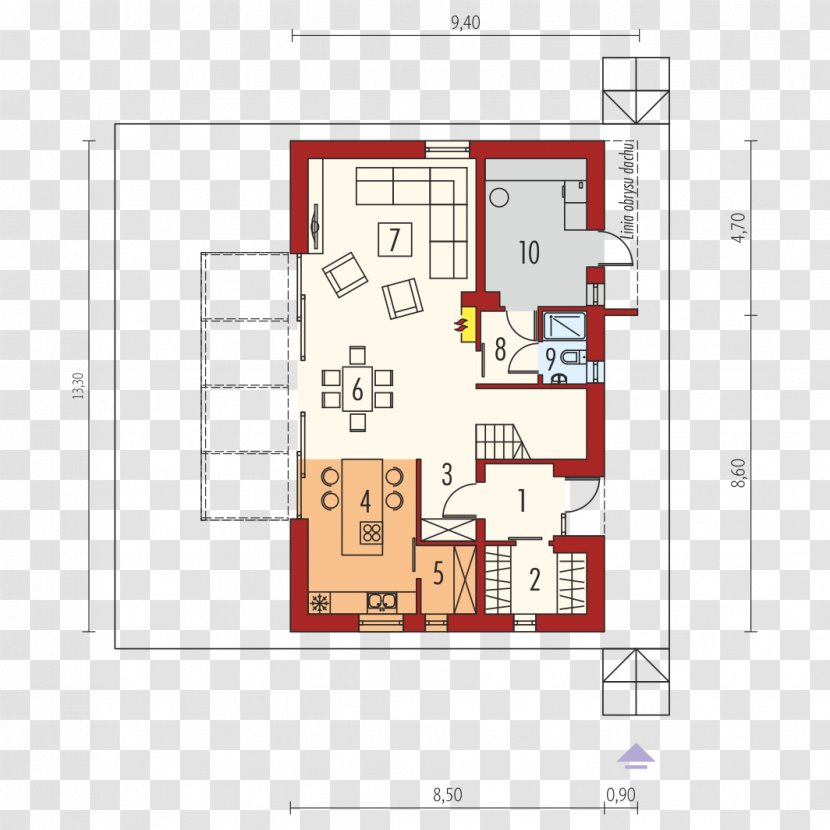 Floor Plan House Room Andadeiro Kitchen - Statinio Projektas Transparent PNG