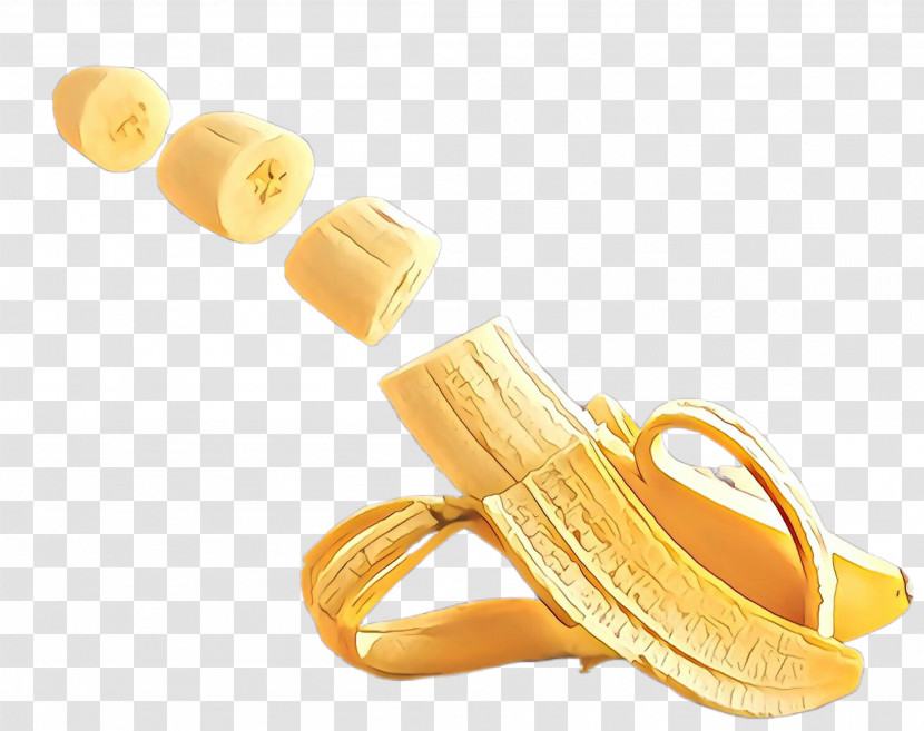 Yellow Banana Banana Family Footwear Finger Transparent PNG