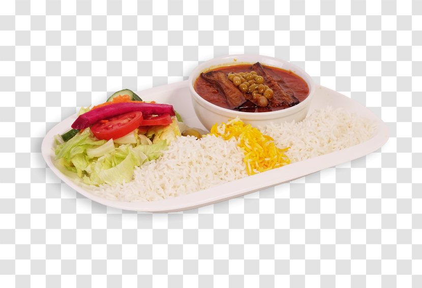 Indian Cuisine Khoresh Bademjan Iranian Vegetarian Fesenjān - Steamed Rice Transparent PNG