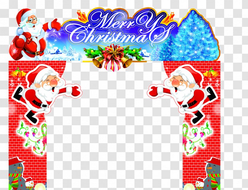 Santa Claus Christmas Gift Arch - Text - Door Design Transparent PNG