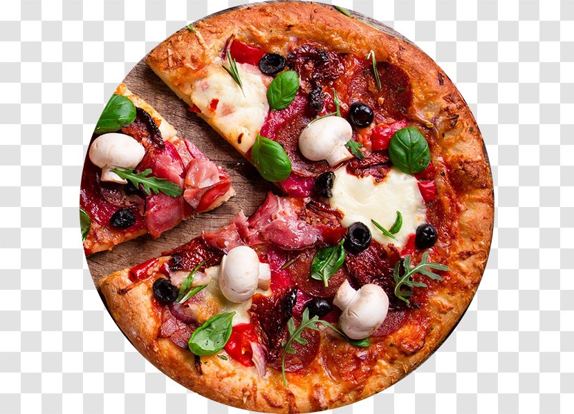 Pizza Margherita Italian Cuisine Take-out Food - Cheese - Cherry Tomato Mozzarella Basil Recipe Transparent PNG