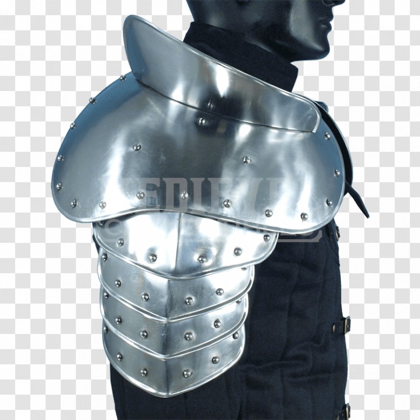 Middle Ages Plate Armour Pauldron Shoulder - Components Of Medieval Transparent PNG