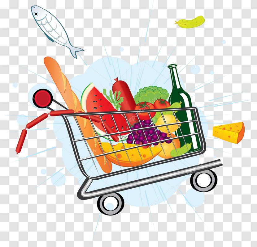 Vector Graphics Grocery Store Shopping Cart Supermarket Clip Art - Food Transparent PNG