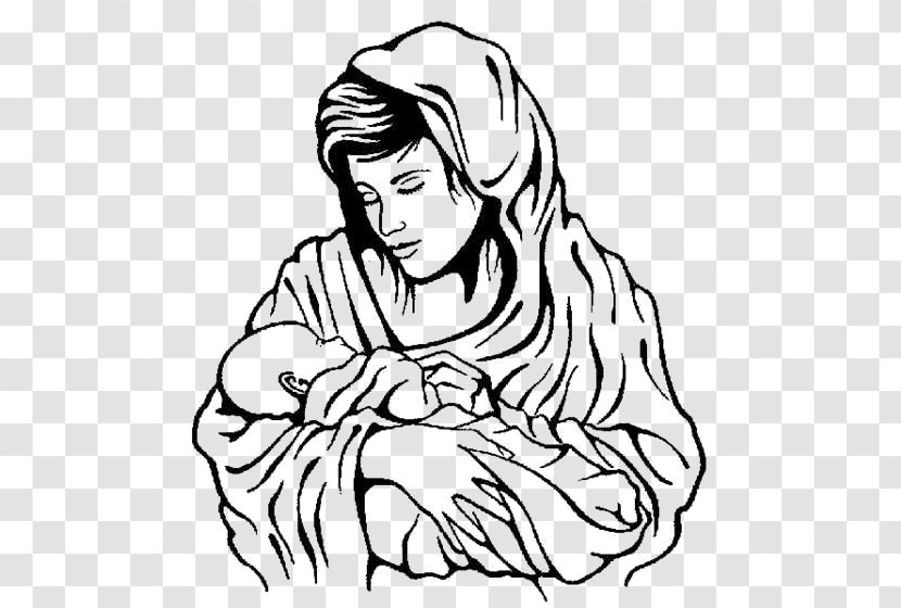 Child Jesus Drawing Coloring Book Infant Clip Art - Black And White Drawings Of Transparent PNG
