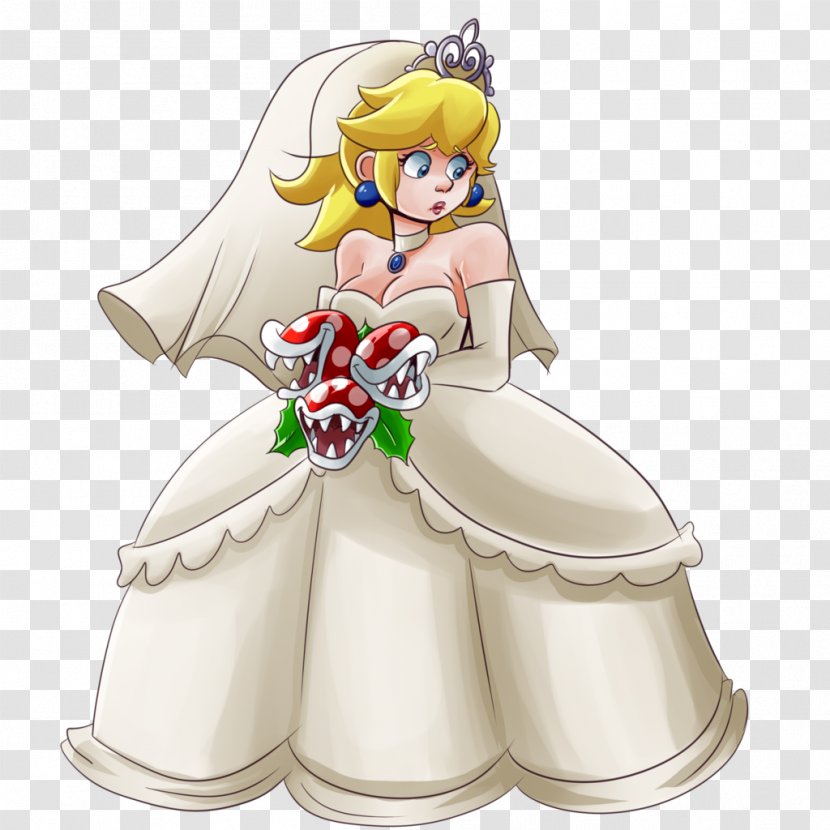 Super Princess Peach Mario Odyssey Piranha Plant Wedding Dress - Silhouette - Nintendo Transparent PNG