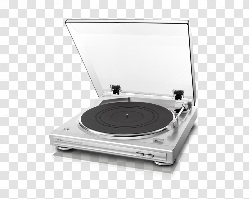 DENON DP-29F Silver Turntable Phonograph Record Transparent PNG