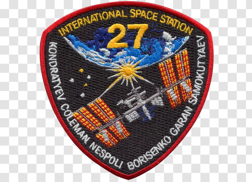 International Space Station Embroidered Patch Embroidery Expedition 37 38 - Outer - Dmitri Kondratyev Transparent PNG