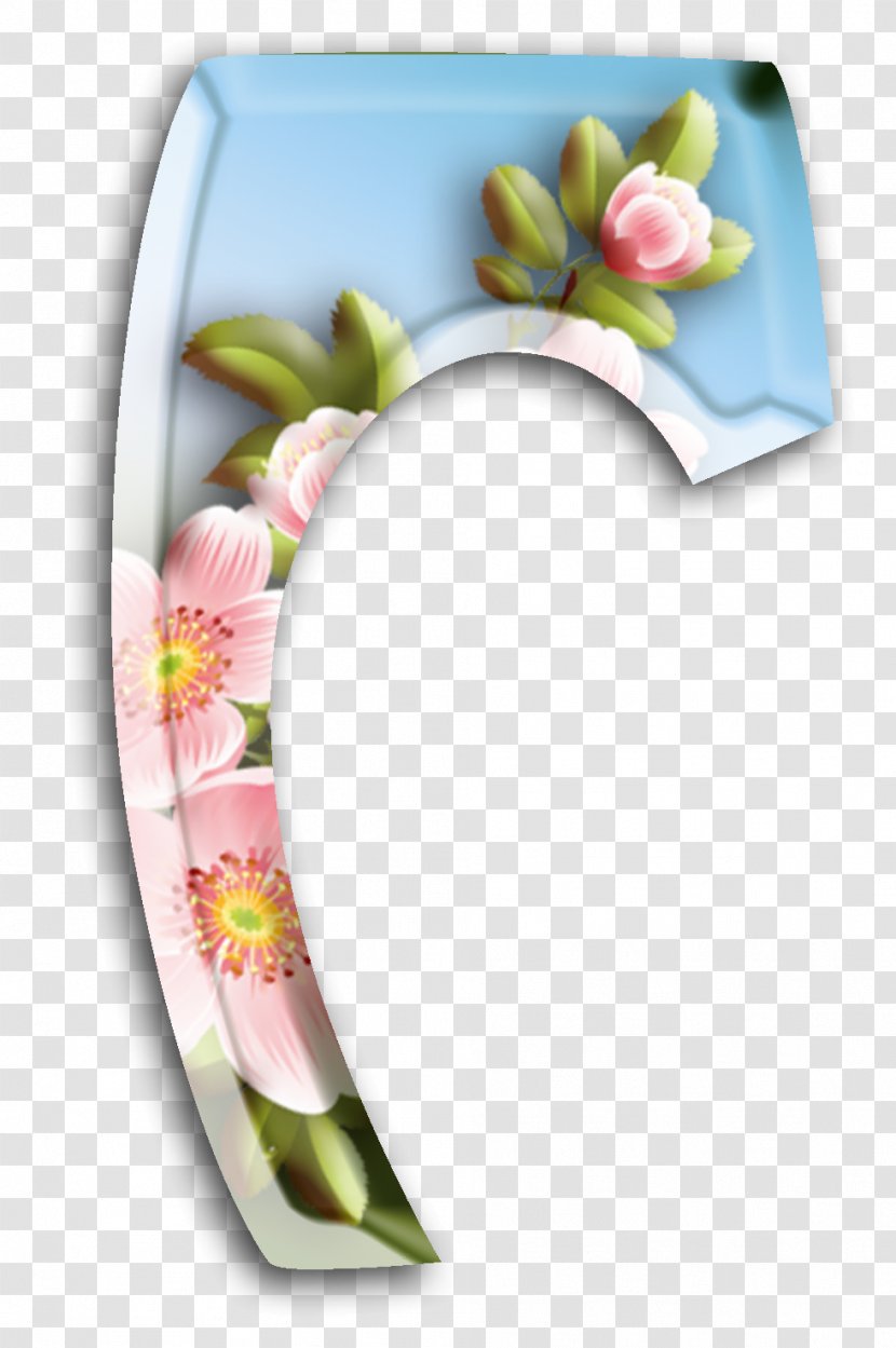 Letter Dishware Flower Floral Design - Dali Transparent PNG